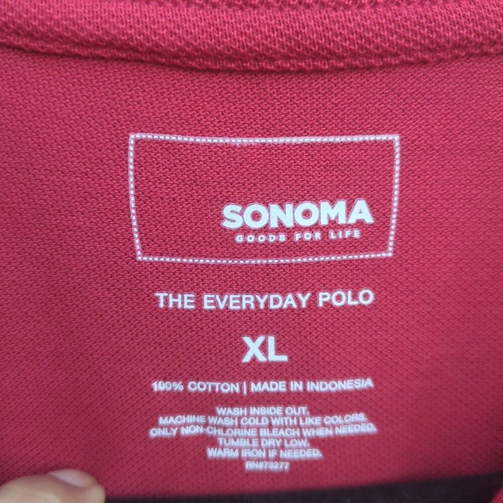 Sonoma Mens Everyday Polo Size Large Red NWT - Picture 3 of 11